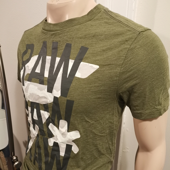 G-Star Raw Men's Graphic Logo Tee Army Green XS - Picture 3 of 7
